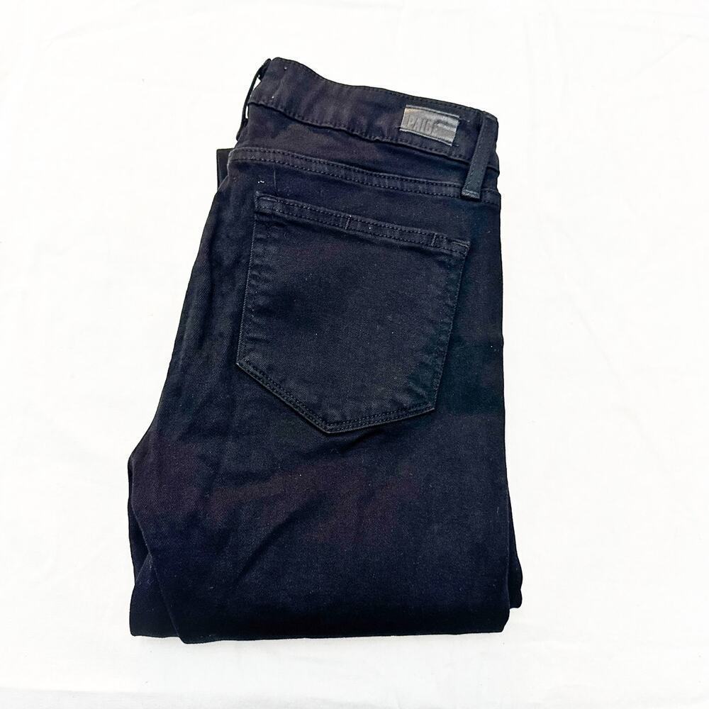 Paige Verdugo Ultra Skinny Black Zip Fly Slim Denim Jeans Stretch Size 28